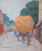 Emile Bernard Le char de foin oil on canvas